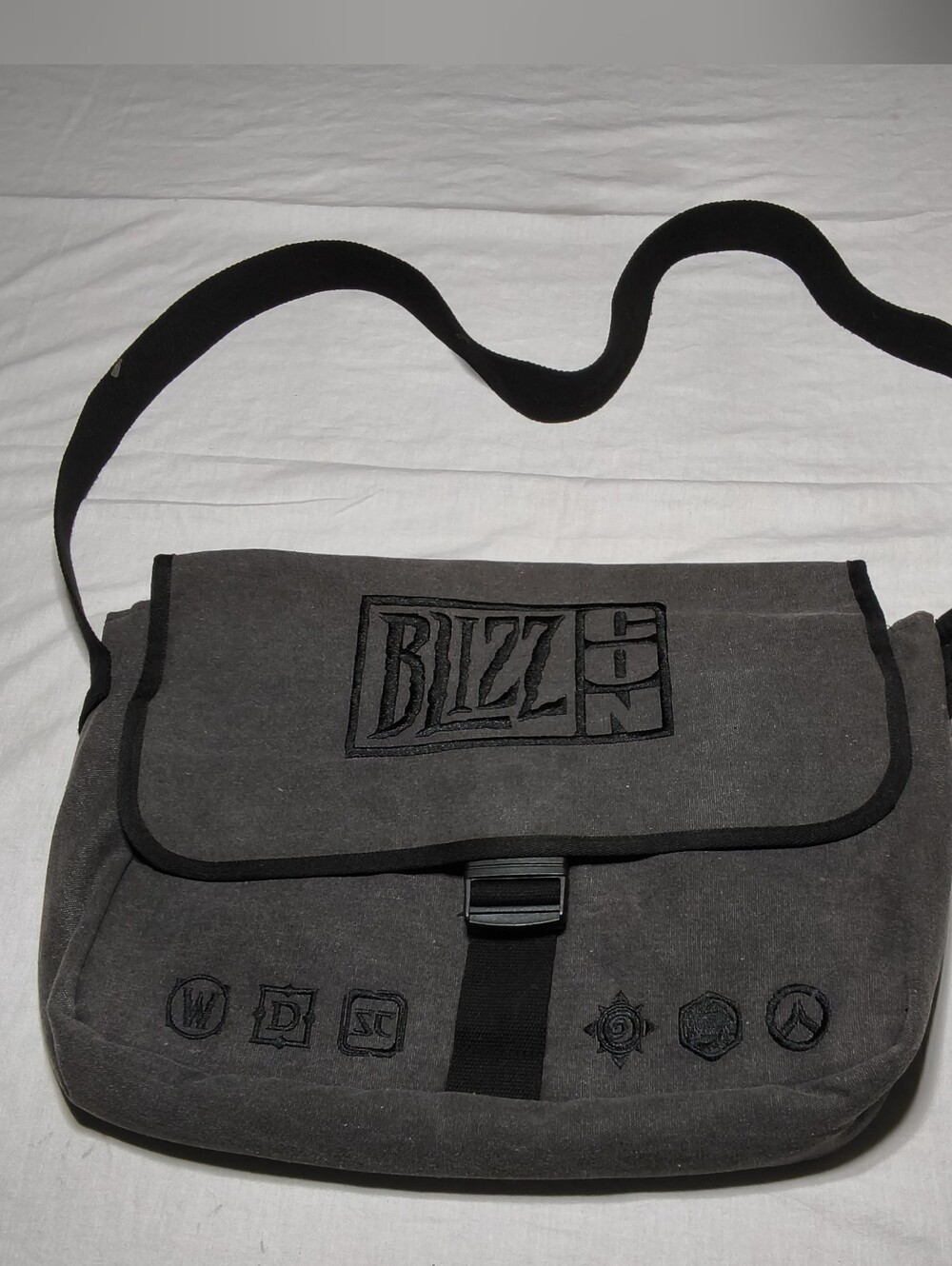 ​Official BlizzCon 2015 Grey Canvas Messenger Bag Blizzard Laptop Satchel Gaming